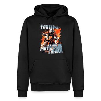 Ich brauche keine Therapie - Dirtbike Motocross - Männer Premium Bio Hoodie - Schwarz - Vorne - Nico (187cm)