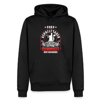 Asphaltbauer nicht reparieren Straßenbauer - Männer Premium Bio Hoodie - Schwarz - Vorne - Nico (187cm)