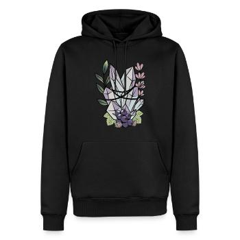 Plantes de jardin pierre précieuse belle conception de jardinier - Sweat à capuche Premium bio Homme - noir - Devant - Nico (187cm)