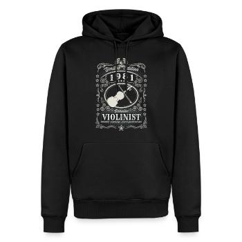 Vintage 1981 Violoniste Cadeau d’anniversaire Hobby - Sweat à capuche Premium bio Homme - noir - Devant - Nico (187cm)
