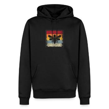 Biene retro - Männer Premium Bio Hoodie - Schwarz - Vorne - Nico (187cm)