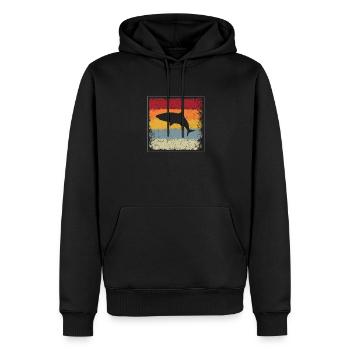 Hai Retro - Männer Premium Bio Hoodie - Schwarz - Vorne - Nico (187cm)
