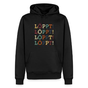 Löppt Läuft Plattdeutsch Norddeutsch Schnacken - Männer Premium Bio Hoodie - Schwarz - Vorne - Nico (187cm)