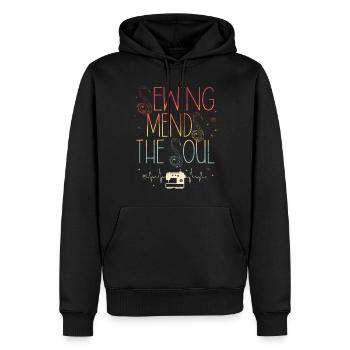 Nähen, Flicken, Die Seele, Kanalisation, Quilten, - Männer Premium Bio Hoodie - Schwarz - Vorne - Nico (187cm)