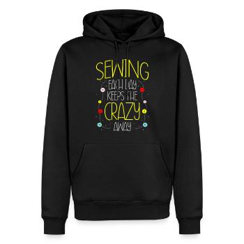 sewing, sewing, sewing, quilting, seamstress, sewing, sewing - Men’s Premium Organic Hoodie - black - Front - Nico (187cm)