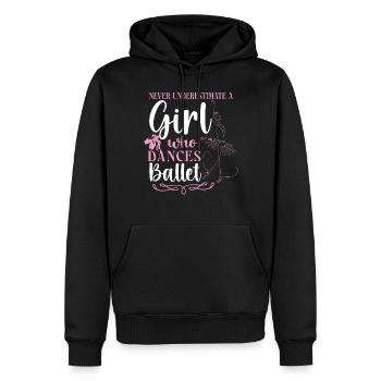 Ballet Danseuse Danse Ballerine - Sweat à capuche Premium bio Homme - noir - Devant - Nico (187cm)