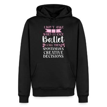 Ballet Danseuse Danse Ballerine - Sweat à capuche Premium bio Homme - noir - Devant - Nico (187cm)