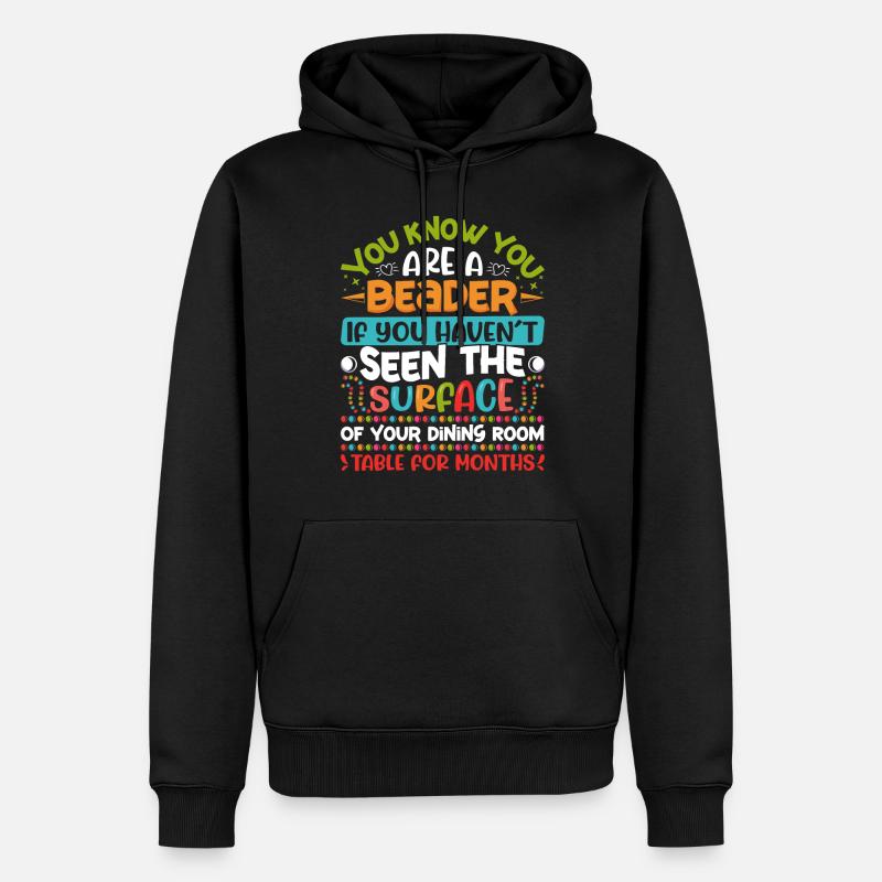 Dessins de perles pour perles - Sweat à capuche Premium bio Homme - noir