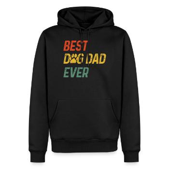 Meilleur père de chien de tous les temps - Sweat à capuche Premium bio Homme - noir - Devant - Nico (187cm)