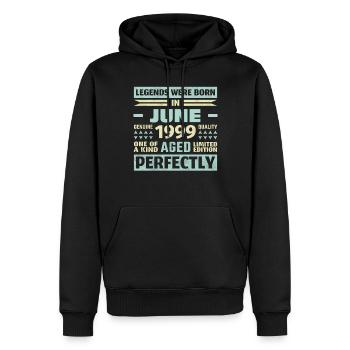 24th Birthday June Vintage 1999 Vintage - Men’s Premium Organic Hoodie - black - Front - Nico (187cm)