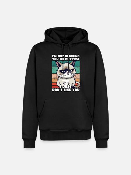 Sjov grump kat - jeg kan bare ikke lide dig kynisk - Herre Premium økologisk hoodie - sort