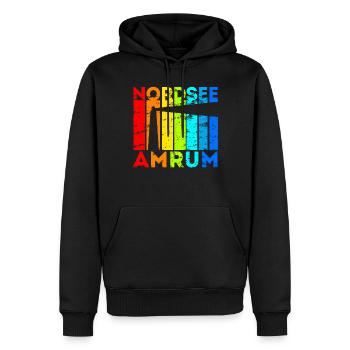 Amrum Nordsee Nordfriesische Insel Geschenk - Männer Premium Bio Hoodie - Schwarz - Vorne - Nico (187cm)