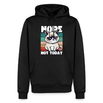 Lustige Grump Cat - Nope, Not Today - Sarkasmus - Männer Premium Bio Hoodie - Schwarz - Vorne - Nico (187cm)