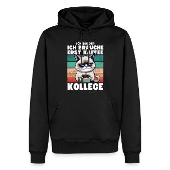 Grump Cat - Ich Brauche Erst Kaffee Trinker Humor - Männer Premium Bio Hoodie - Schwarz - Vorne - Nico (187cm)