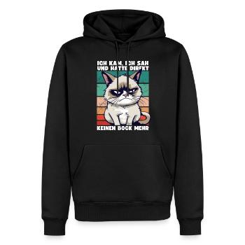 Ich Kam Ich Sah Und Hatte Direkt Keinen Bock Mehr - Männer Premium Bio Hoodie - Schwarz - Vorne - Nico (187cm)
