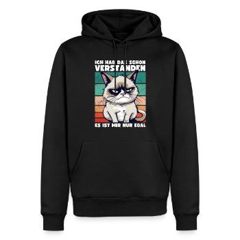 Lustige Grump Cat - Ich Hab Das Schon Verstanden - Männer Premium Bio Hoodie - Schwarz - Vorne - Nico (187cm)