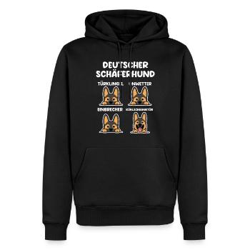 Hund Schäferhund - Männer Premium Bio Hoodie - Schwarz - Vorne - Nico (187cm)