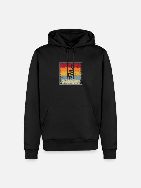 Serpent Rétro - Sweat à capuche Premium bio Homme - noir