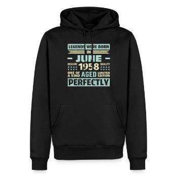 65th Birthday June Vintage 1958 Vintage - Men’s Premium Organic Hoodie - black - Front - Nico (187cm)