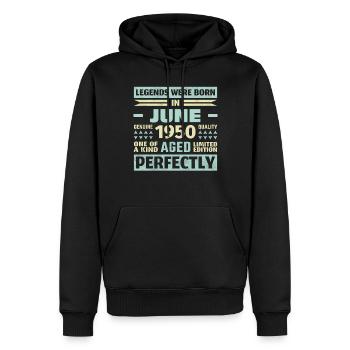 73. Geburtstag Juni Jahrgang 1950 Vintage - Männer Premium Bio Hoodie - Schwarz - Vorne - Nico (187cm)