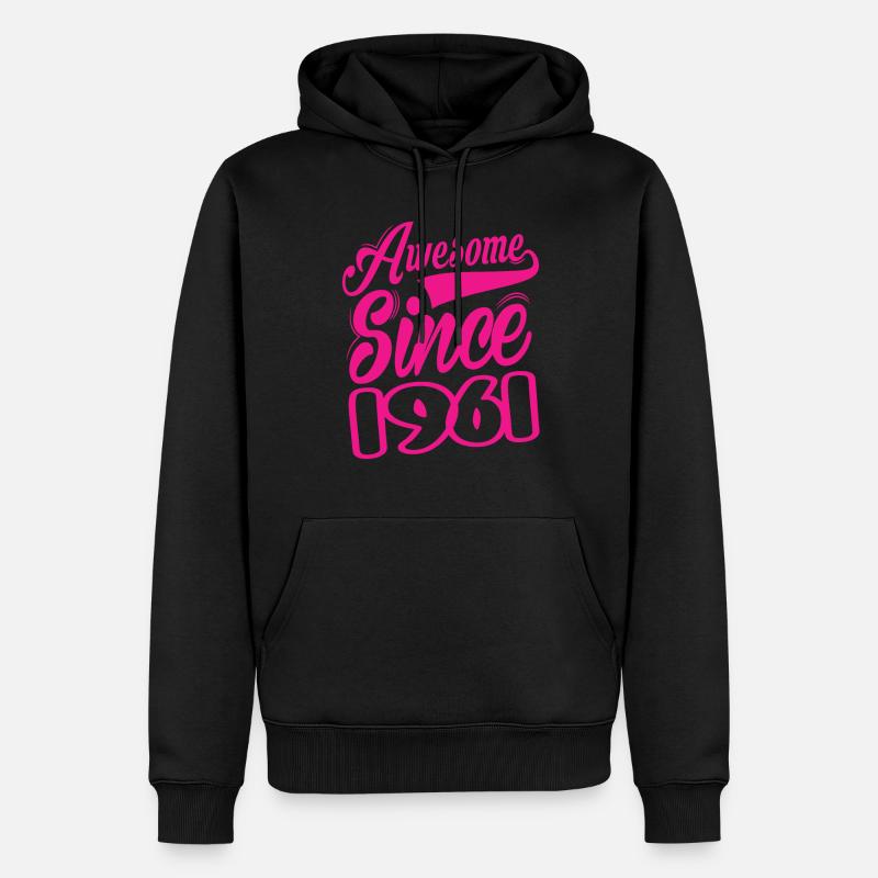 Awesome Since 1961 - Männer Premium Bio Hoodie - Schwarz