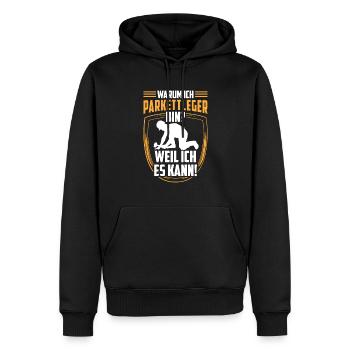 Parkettleger weil ich kann Fußbodenleger - Männer Premium Bio Hoodie - Schwarz - Vorne - Nico (187cm)