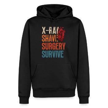 Herzoperation Genesener XRay Shave Surgery Survive - Männer Premium Bio Hoodie - Schwarz - Vorne - Nico (187cm)