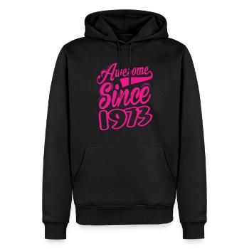 Génial depuis 1973 - Sweat à capuche Premium bio Homme - noir - Devant - Nico (187cm)