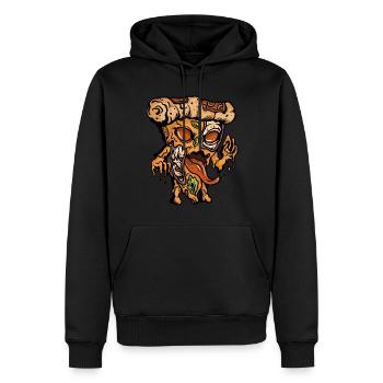 Zombie Pizza lustige Fast Food Apokalypse - Männer Premium Bio Hoodie - Schwarz - Vorne - Nico (187cm)