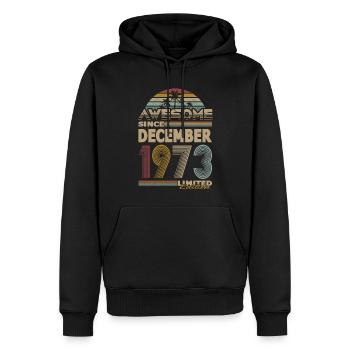 50th Birthday Vintage Awesome December 1973 - Men’s Premium Organic Hoodie - black - Front - Nico (187cm)