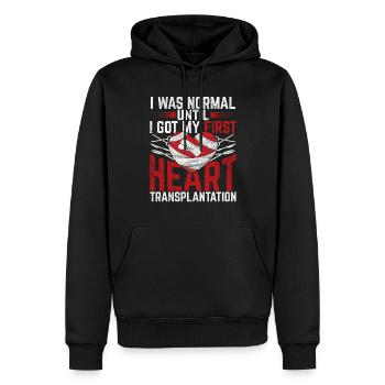 Heart transplant - Men’s Premium Organic Hoodie - black - Front - Nico (187cm)
