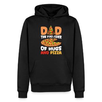 Dad The Provider Of Hugs And Pizza - Männer Premium Bio Hoodie - Schwarz - Vorne - Nico (187cm)