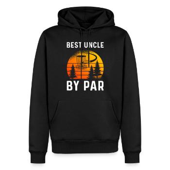 Uncle By Par - Männer Premium Bio Hoodie - Schwarz - Vorne - Nico (187cm)