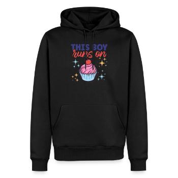 Rechargez vos batteries avec le cupcake design - Sweat à capuche Premium bio Homme - noir - Devant - Nico (187cm)