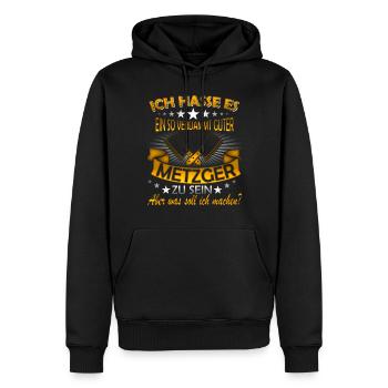 Metzger Spruch - Männer Premium Bio Hoodie - Schwarz - Vorne - Nico (187cm)