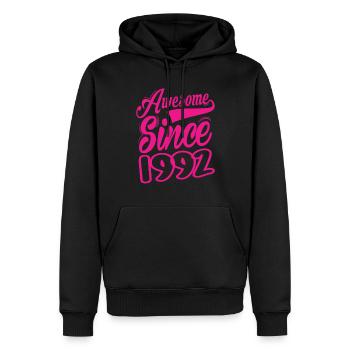 Génial depuis 1992 - Sweat à capuche Premium bio Homme - noir - Devant - Nico (187cm)