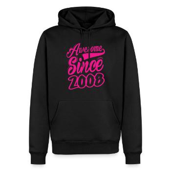 Génial depuis 2008 - Sweat à capuche Premium bio Homme - noir - Devant - Nico (187cm)