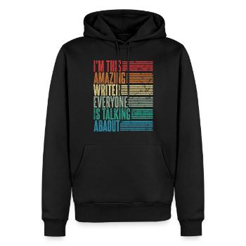 Schriftsteller Schriftstellerin Geschenk Retro - Männer Premium Bio Hoodie - Schwarz - Vorne - Nico (187cm)