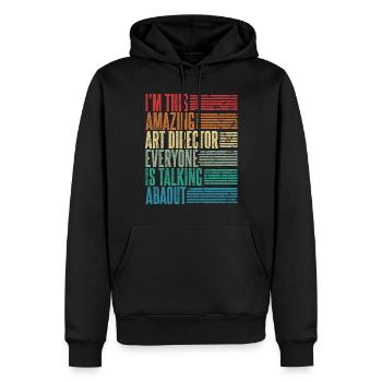 Vintage Art Director Grafiker Geschenk Retro - Männer Premium Bio Hoodie - Schwarz - Vorne - Nico (187cm)