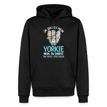 Hund Yorkie - Männer Premium Bio Hoodie - Schwarz - Vorne - Nico (187cm)