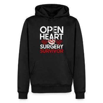 Herzoperation Genesener Herztransplantation - Männer Premium Bio Hoodie - Schwarz - Vorne - Nico (187cm)