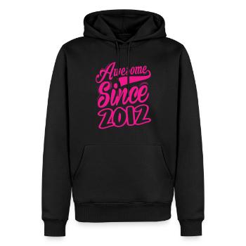 Génial depuis 2012 - Sweat à capuche Premium bio Homme - noir - Devant - Nico (187cm)