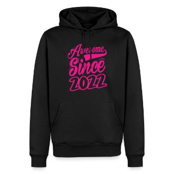 Génial depuis 2022 - Sweat à capuche Premium bio Homme - noir - Devant - Nico (187cm)