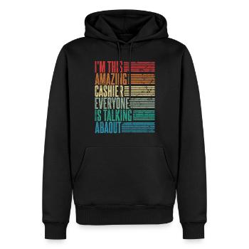 Vintage Kassierer Kassiererin Geschenk Retro - Männer Premium Bio Hoodie - Schwarz - Vorne - Nico (187cm)