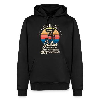 3. Geburtstag Geschenk Habe 3 Jahre Gebraucht - Männer Premium Bio Hoodie - Schwarz - Vorne - Nico (187cm)