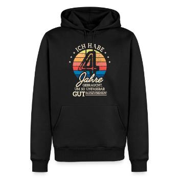4. Geburtstag Geschenk Habe 4 Jahre Gebraucht - Männer Premium Bio Hoodie - Schwarz - Vorne - Nico (187cm)