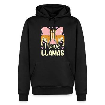 J’aime les dictons de lama animal lama lama - Sweat à capuche Premium bio Homme - noir - Devant - Nico (187cm)