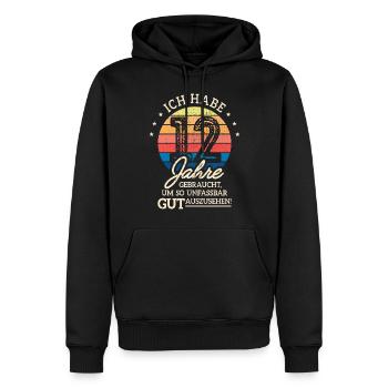 12. Geburtstag Geschenk Habe 12 Jahre Gebraucht - Männer Premium Bio Hoodie - Schwarz - Vorne - Nico (187cm)