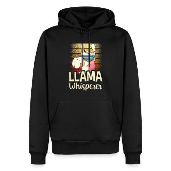 Lama Whisperer Dictons Lamas Llama Animal - Sweat à capuche Premium bio Homme - noir - Devant - Nico (187cm)