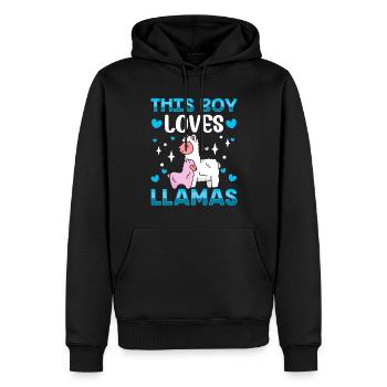 Ce garçon aime les dictons du lama animal lama lama - Sweat à capuche Premium bio Homme - noir - Devant - Nico (187cm)